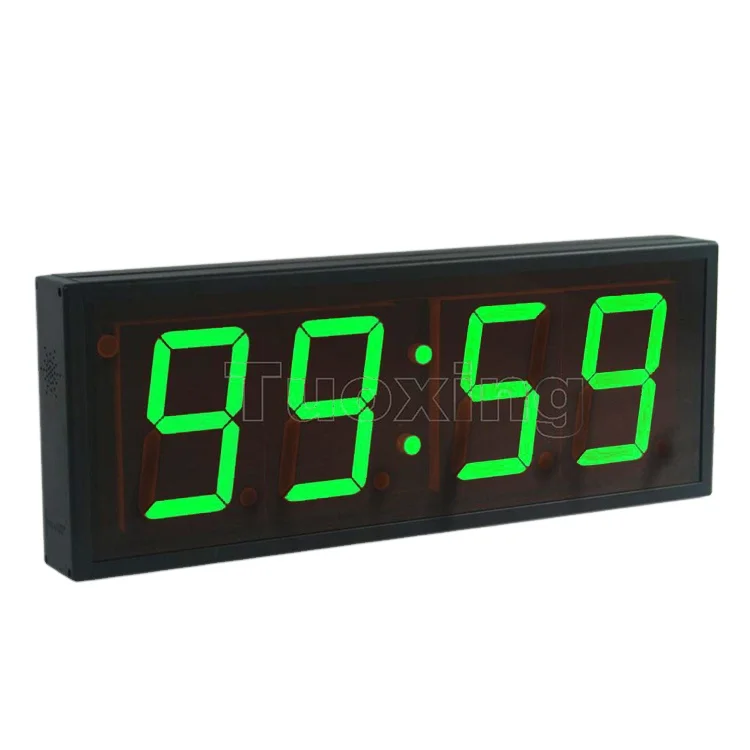 5 inch 4 digits Green LED magnum clock large led digital indoor timer clock