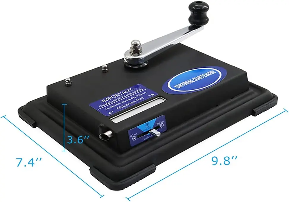 , Tobacco Hand Operation Injector Maker Roll Your Own Cigarettes Machine, 100mm, Regular Tubes, King Size (Black)