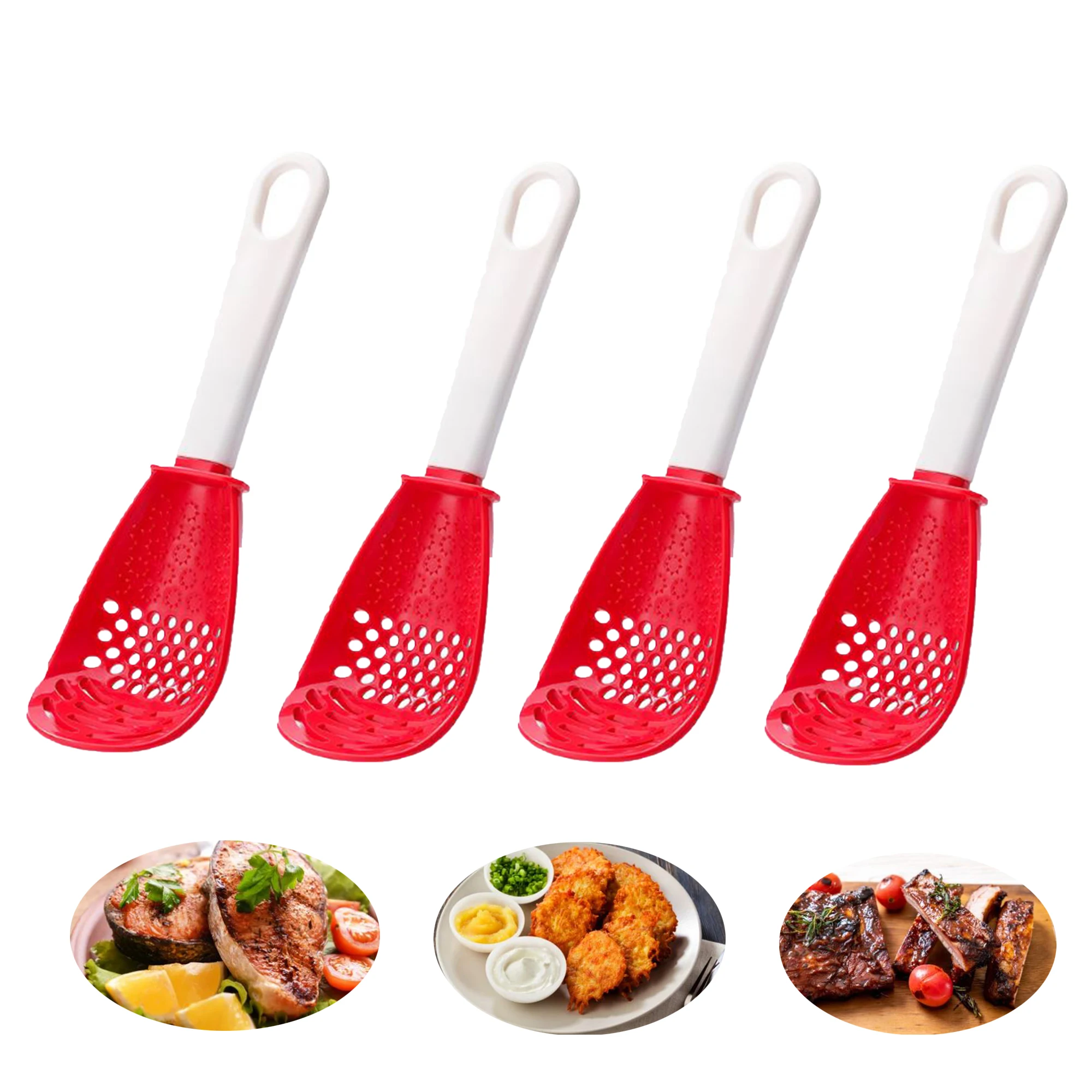 Multifunctional Kitchen Cooking Spoon Mashing Draining Colander Pressing Mashed Potatoes Grinding Ginger Garlic Cooking Spatula