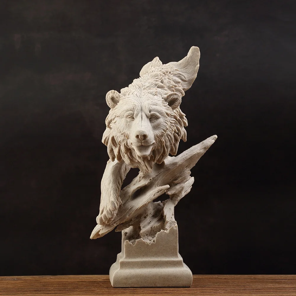 Deer Elephant lion horse Head Animal Resin Sculpture Home Decoration Accessories  Room Decor Resin Animal Head Statue