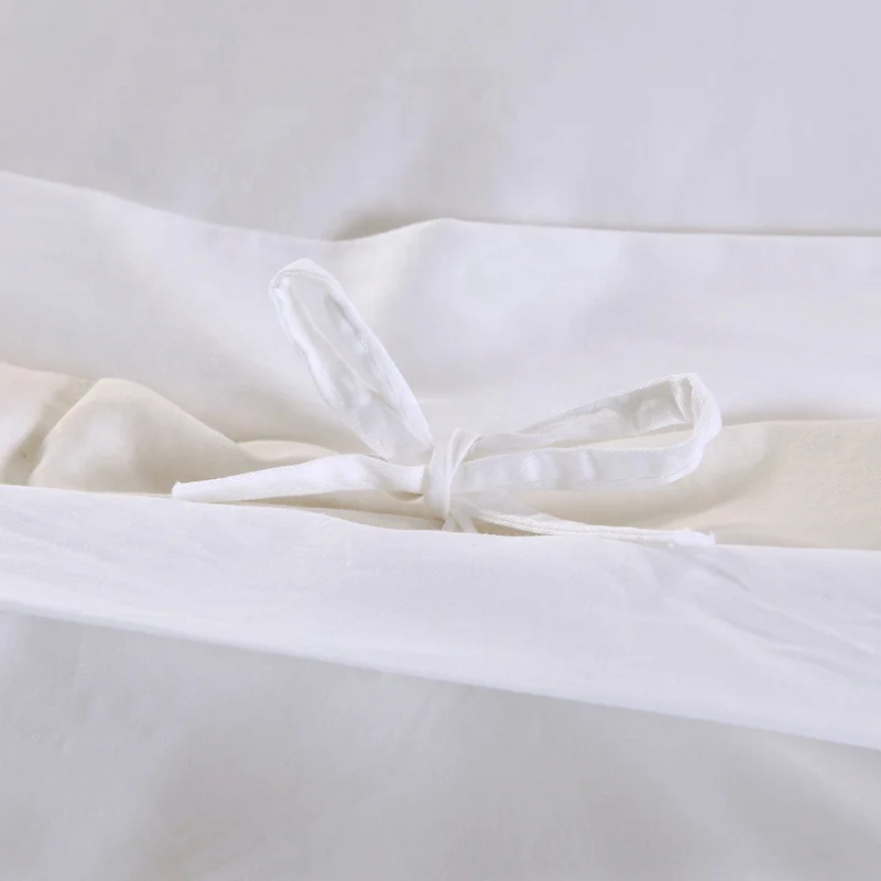 Super soft hotel use white cotton satin embroidery bed sheet sets bedding set bed linen