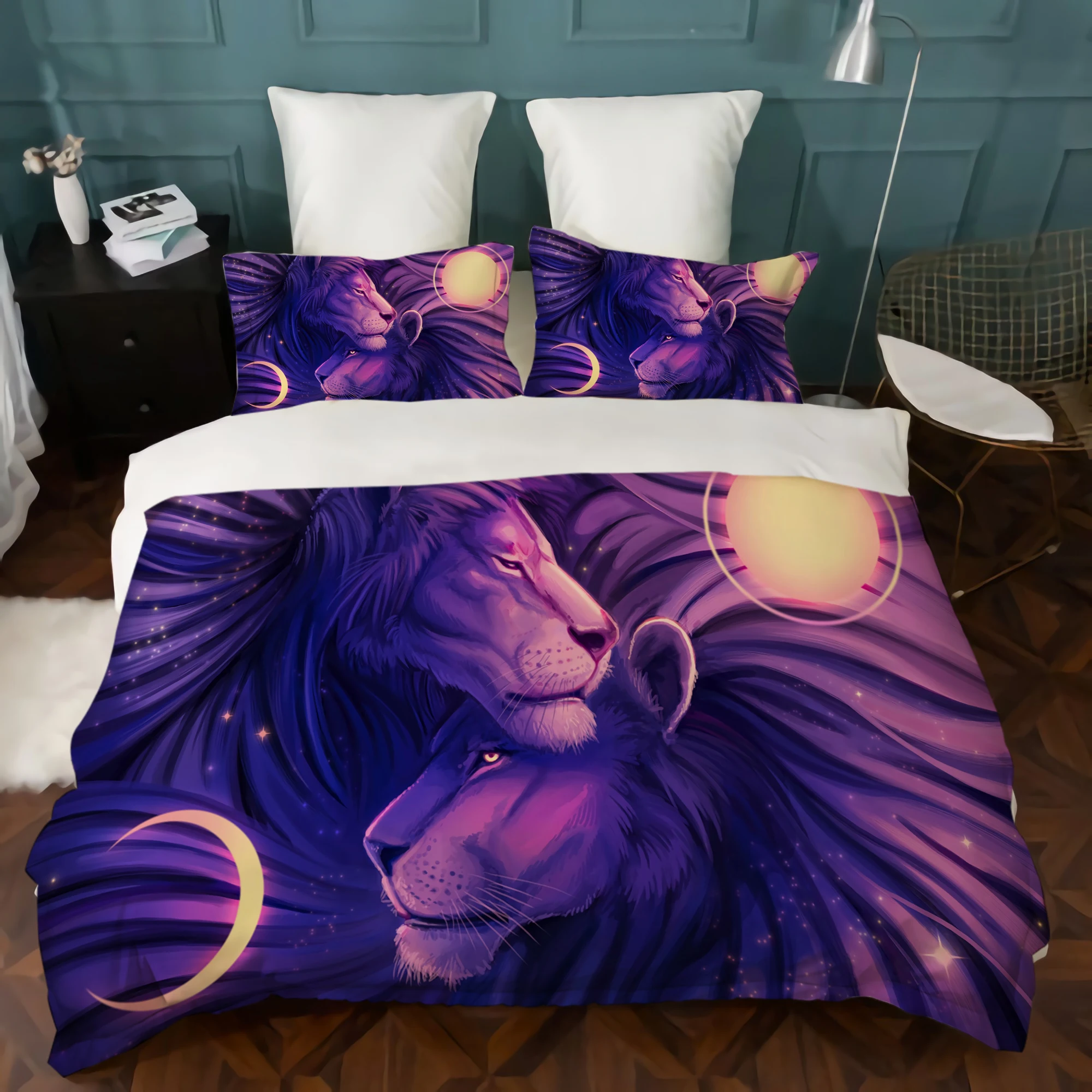 3D Bedding Set Animal Bedsheet Lion Duvet Cover King Size Home Bed Sheet Beds Cover Bedspread