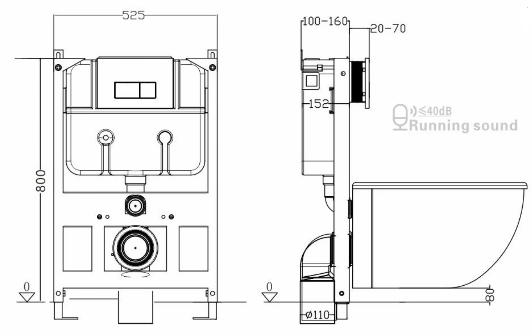 Toilet Flush water Tank Concealed Toilet cistern  Wall Hang Toilet Hidden Cistern for bathroom