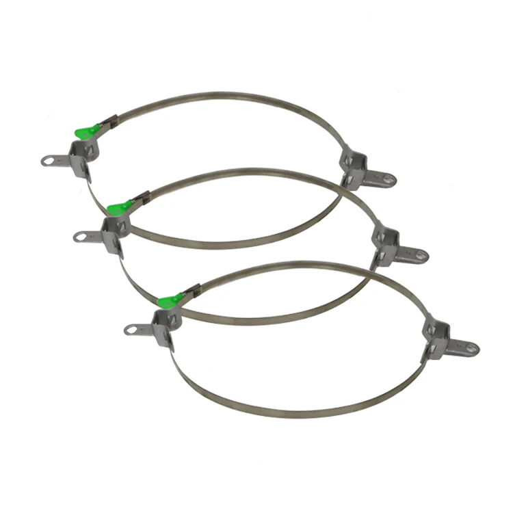 NF-1652A-2O Telecom Tower Pole Width 12mm Diameter Range 100-200mm Lightning Protection Hoop Fastener For Flat And Round Cable