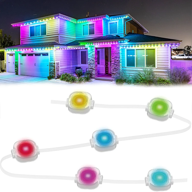 Smart DIY App Control Super Bright IP65 RGBIC 72W 72leds Permanent Christmas Light Outdoor