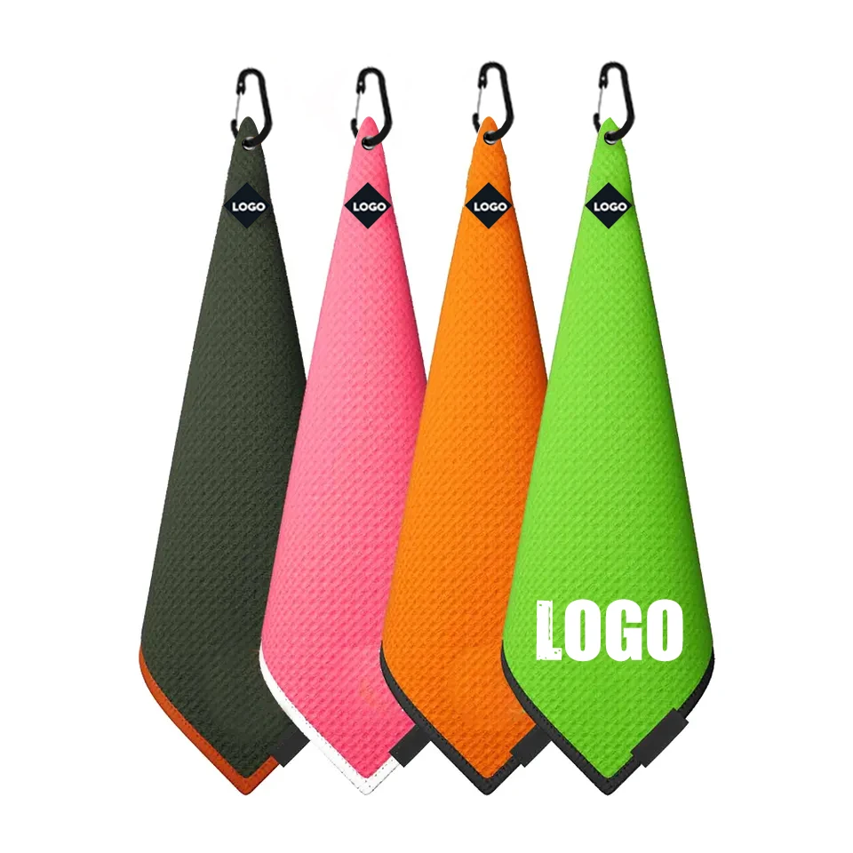 High Quality Magnetic Golf Towel Custom Logo Different Shape Waffle Golf Towels New Design Magnet Golf Towel