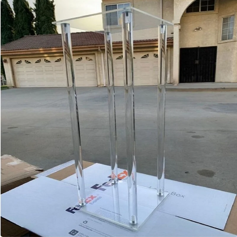 Wholesale High Quality Wedding Floral Stand Columns Acrylic Clear Flower Table Centerpiece  Acrylic Flower Stand