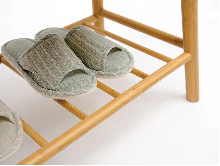 New Arrival Shoes Bench Rack with Seat Cushion Bamboo 3 Tier Multi-functional For Bedroom Front Door