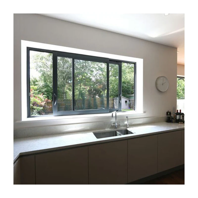 Chinese Manufacturer Customized Sliding Windows Door Double Glass 4 Track Aluminium Sliding Window
