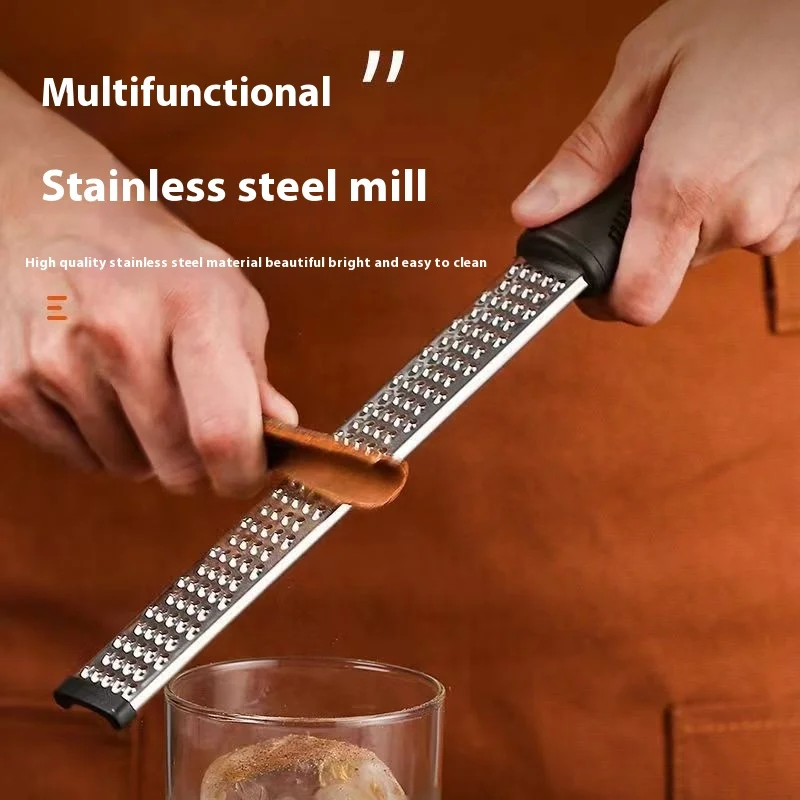 Kitchen Stainless Steel Fruit Cheese Cutter Shredder Chocolates Grater With Wood Handle