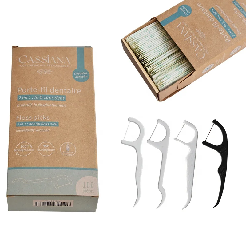 Mint Corn Dental Floss Eco Friendly for Oral Care Picks Twin-lines Effective Cleaning