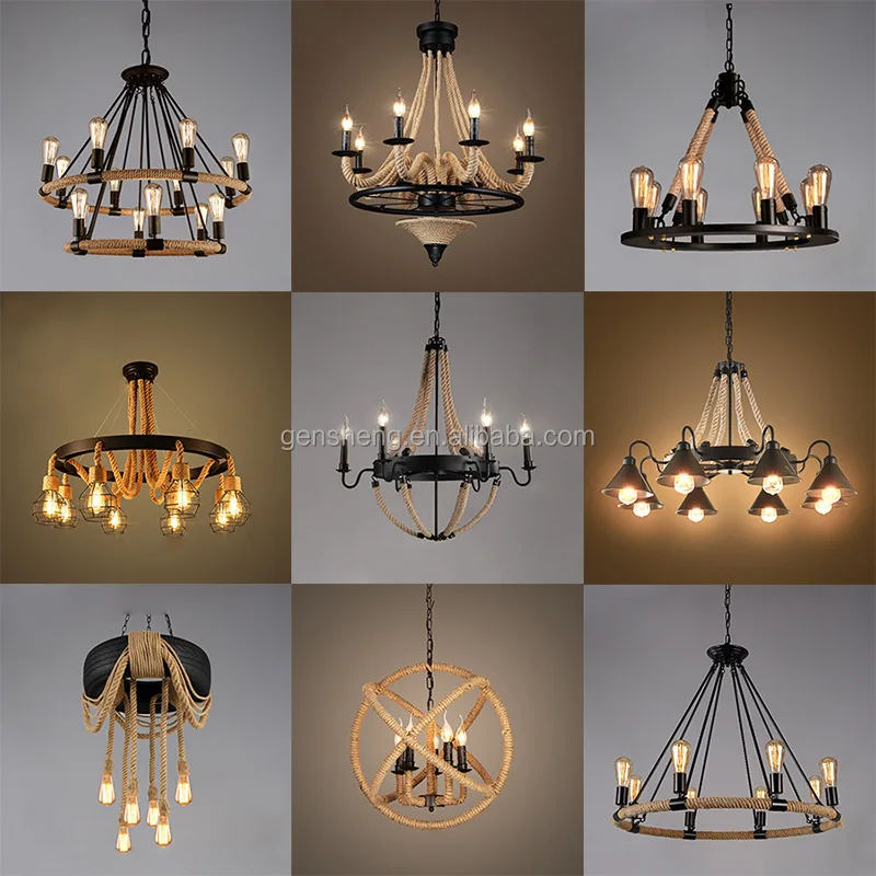 Nordic Glass Rope Pendant Light Modern Glass Ball Chandelier With Rope Decoration For Living Room Living Room