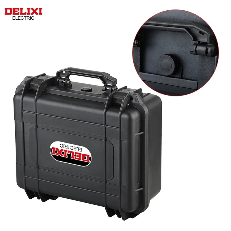 Delixi Electric Hardware Tool Box Plastic Waterproof Tool box Black