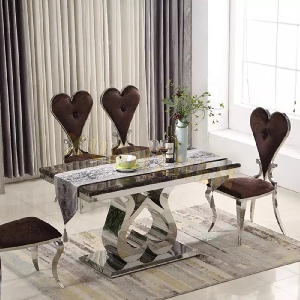Dining room furniture restaurant living room dinning chairs modern leather dine chair gold heart-shaped dining chairs
