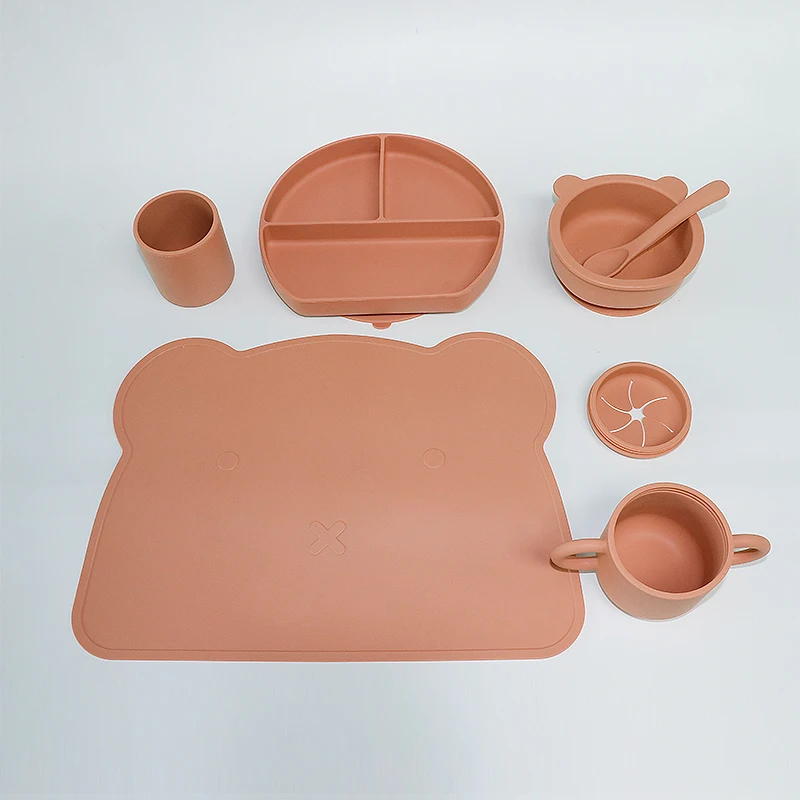 Factory Outlet Customization Baby Feeding Set silicone tableware for kids