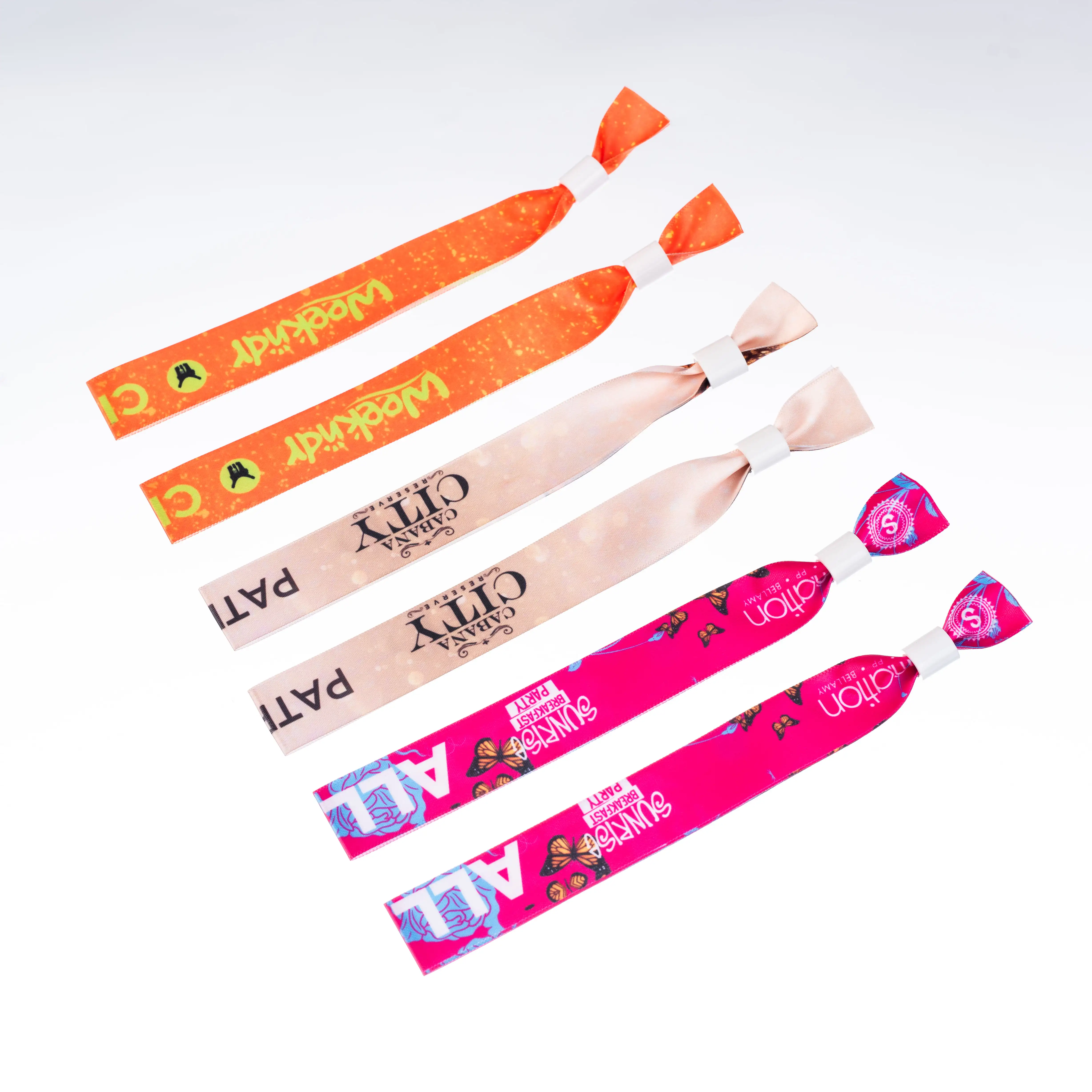 Высококачественный тканевый браслет из полиэстера рекламный для аквапарка