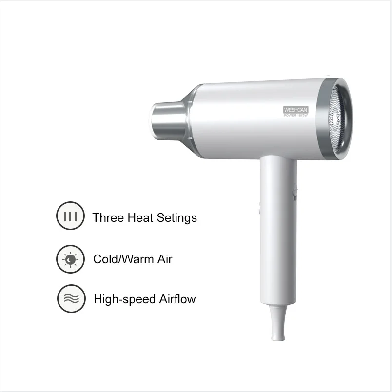 Weshcan New Design Popular Hotel Hair Dryer Fast Velocity Household Hair Dryer for Bathroom