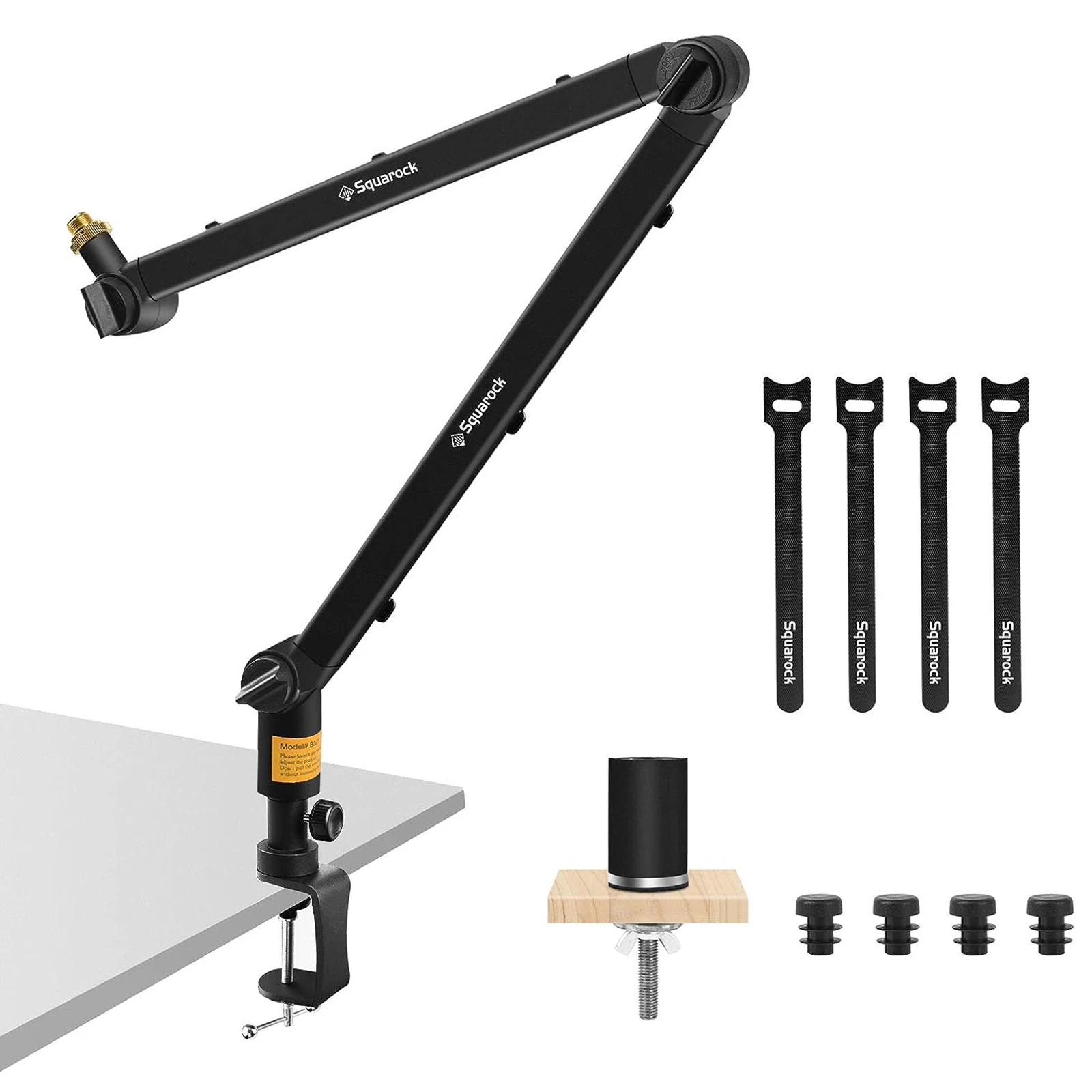 Squarock Adjustable Mic Stand Scissor Arm Boom Studio Desk Table Podcasting Mic Microphone Boom Stand Holder