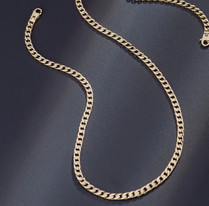 Wholesale 18K Gold Necklace Solid Cuban Chain Size Adjustable Customizable Fashion Jewelry Women for Girls for Party Daily Wear