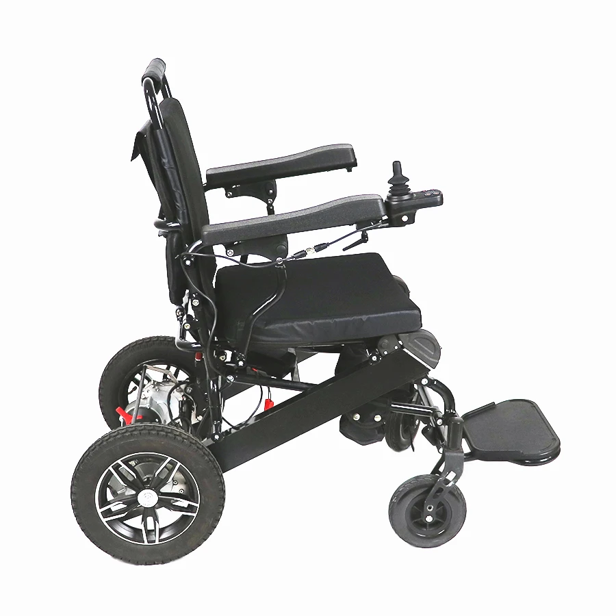 Folding electric wheelchair for the elderly people disabled wheelchair with CE power wheelchair rear wheel removable