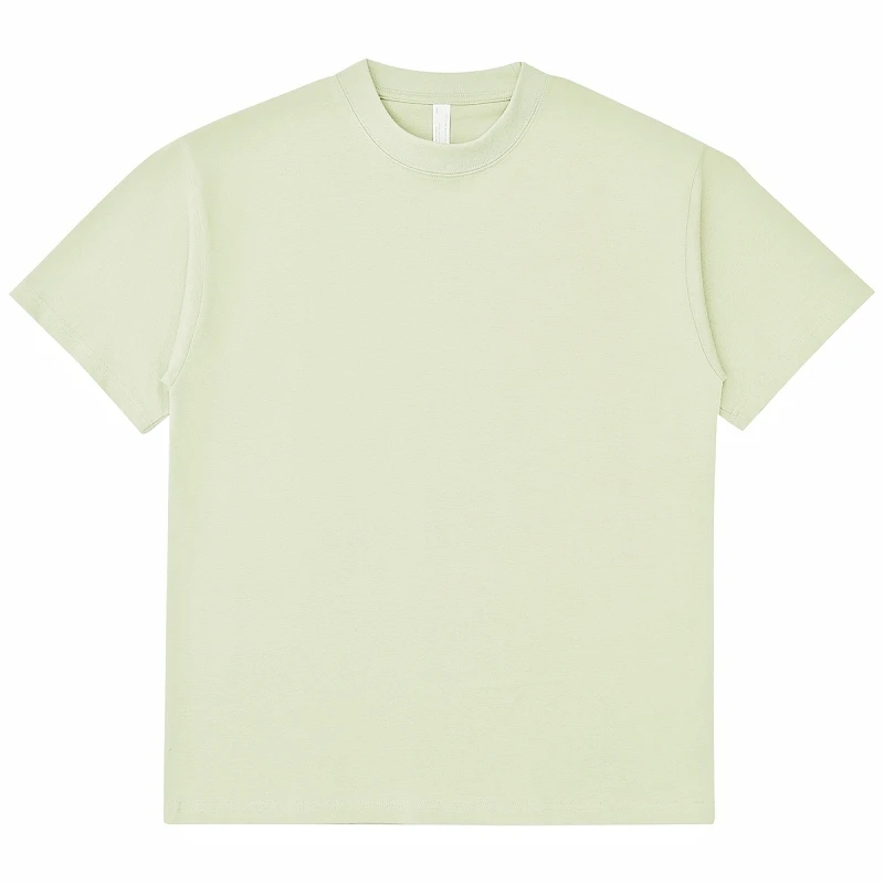 300gsm O-neck Heavy Cotton Short Sleeve T-shirt Men And Women Couples Cotton Pure White Loose Half Sleeve Fashion Card Base Shir