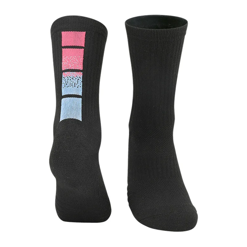 Custom logo OEM thick basketball sport socks men athletic socks grip anti slip towel bottom soccer stripe socks