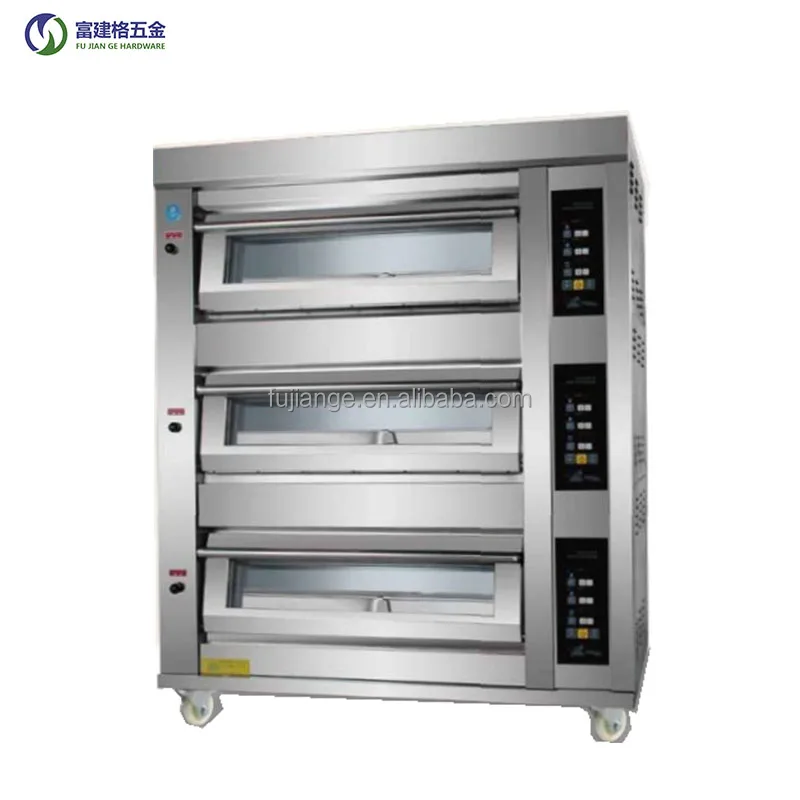 Bakery Machine Baking Equipment 3 Deck 9 Tray Infrared Food Oven Pizza Ovens With Stone Deck Fashion Type Electric Oven