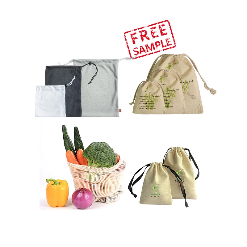 Многофункциональная Сетчатая Сумка с логотипом на заказ многоразовая сетчатая продуктовая сумка из органического хлопка шнурке