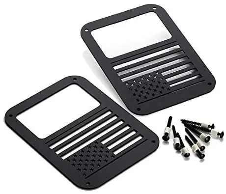 Black Tail Light Guards For Jeep Wrangler 07-17 Guard Light Accessories  Aluminum Alloy Taillights- Pair