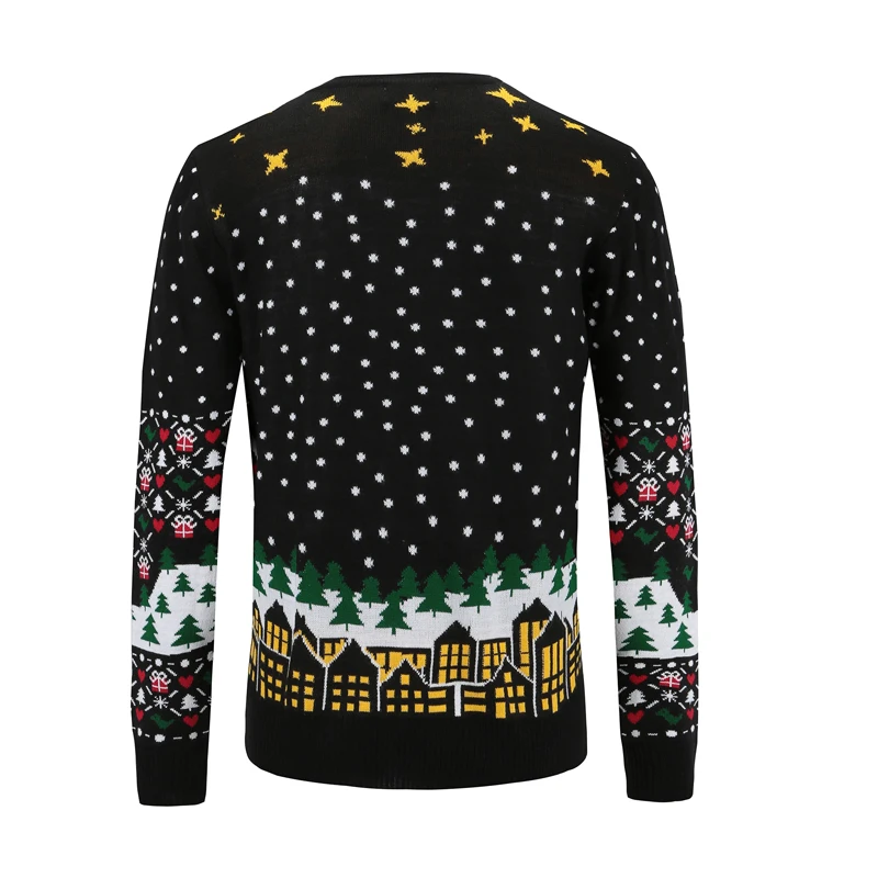 
Men fashion wholesale custom knit jumpers jacquard pullover ugly christmas sweater 