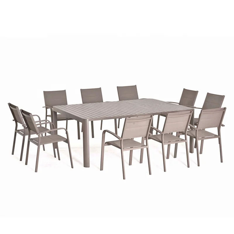 Лидер продаж, профессиональный завод OEM, водонепроницаемый большой стол, уличная мебель, обеденный набор для внутреннего дворика