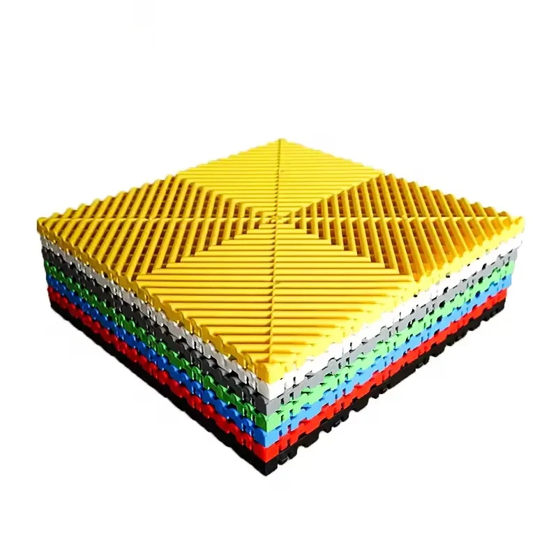 JTL Rigid Modular Anti Slip Car Wash Plastic PP Interlocking Garage Floor Tile for Car Parking Car wash Garage Flooring