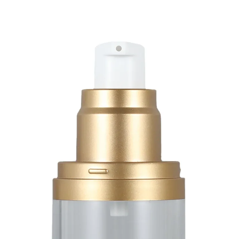 15ml press vacuum bottle Silver cosmetic dispenser bottle plastic packaging material can be customized