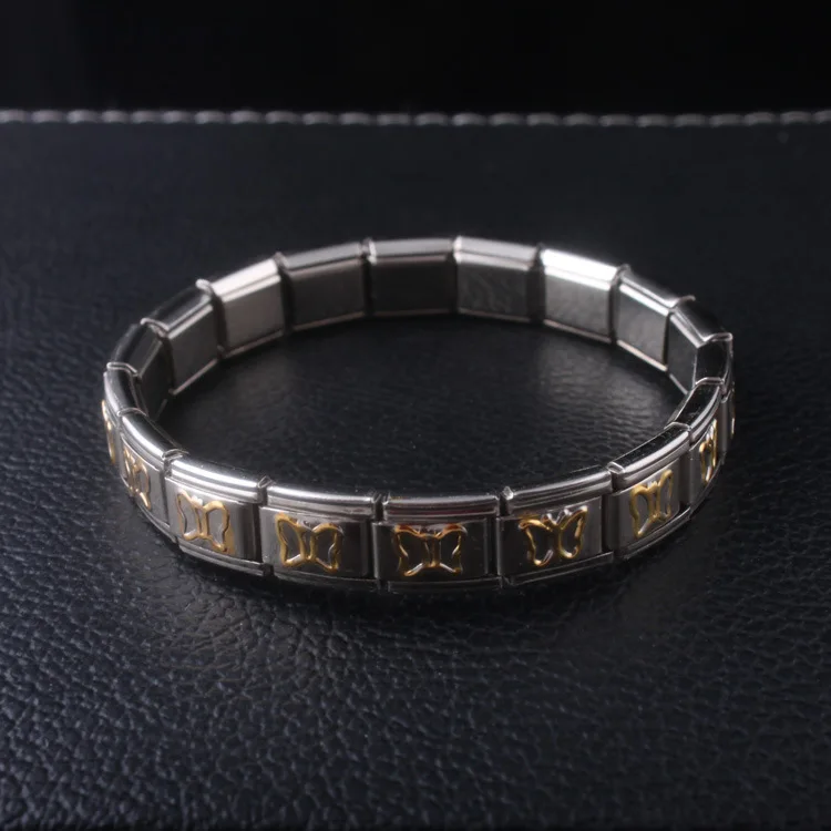 Wholesale 316 Stainless Steel Elastic Italian Charm Modular Bracelet Link for Men Women