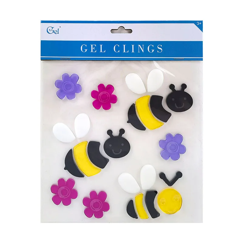 Spring Summer Easter Window Sticker Gel Cling For Children Kid Decoration Include Egg Frog Bee Unicorn Cute Jelly Cling Holiday