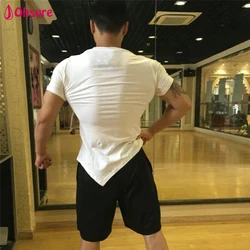 custom shirts mens plain tee clothing male athletic apparel gym t shirt quick fit t-shirt mens muscle sports tshirts