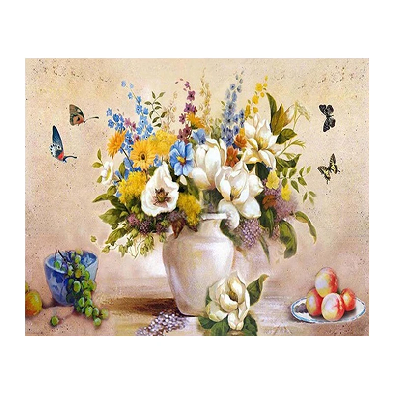 DropShipping & Wholesale  DIY Painting by Numbers for Adults On Canvas, DIY Oil Painting Kit Butterfly & Flower