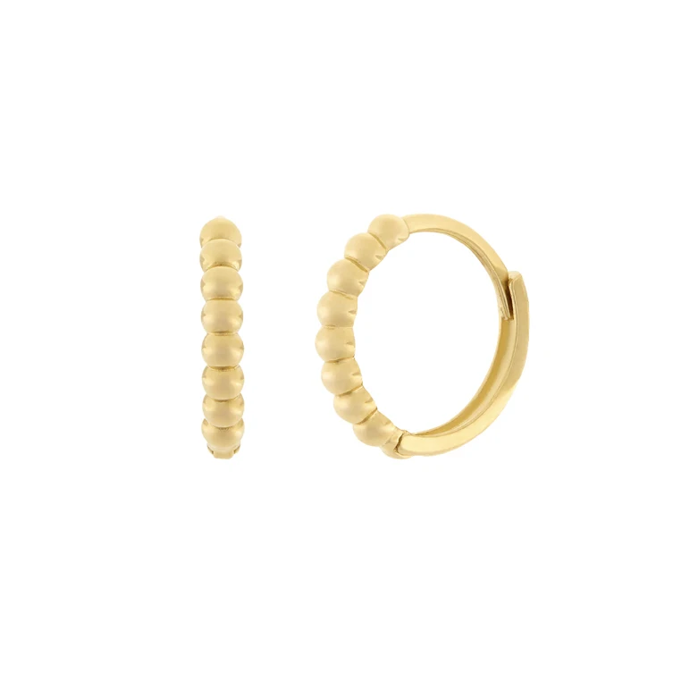 Gemnel 925 sterling silver beaded hoops huggie earrings factory woman