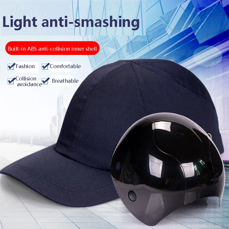 Breathable helmet light anti-collision protection baseball cap liner ABS shell workshop anti-smashing riding safety helmet