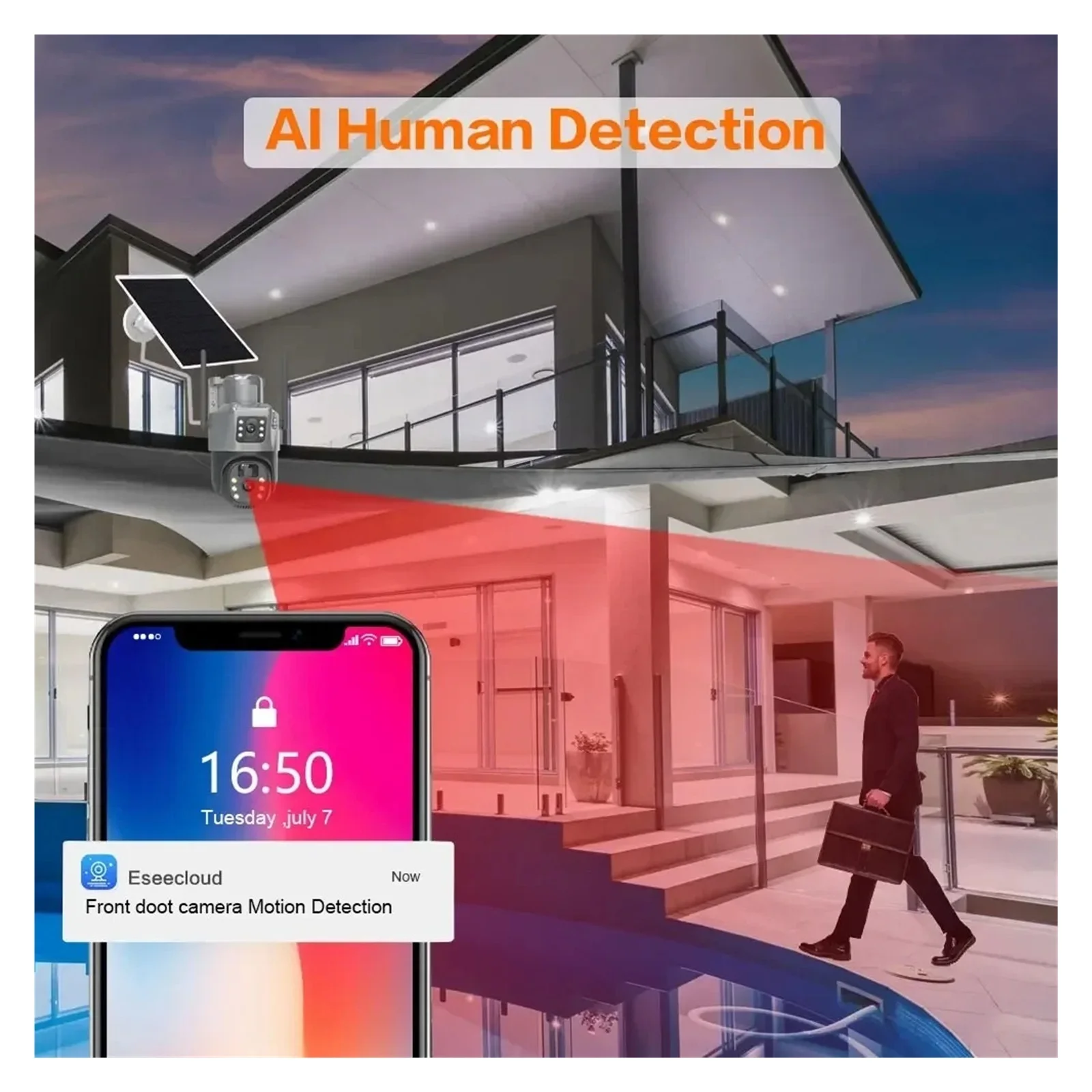 Senhuo 8 million zoom AI tracking WIFI solar Camera Dual lens battery Wireless IP Outdoor Security PTZ