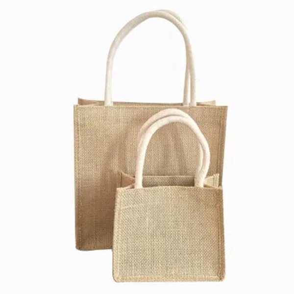 Custom Logo Big Capacity Burlap Tote Bags Flax Handbag Clothes Packaging Hemp Bag Eco friendly Linen Jute Shopping Bags
