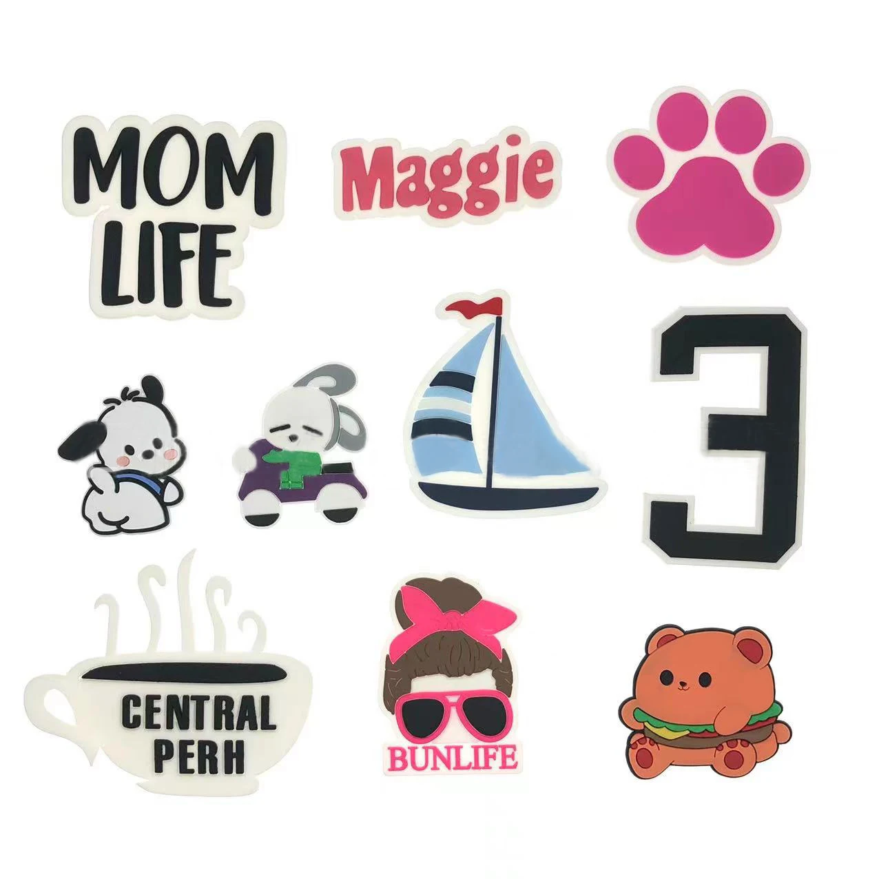 Custom logo bogg bag accessories silicone Handbag bogg tote bag Insert charms accessories for silicone beach bags