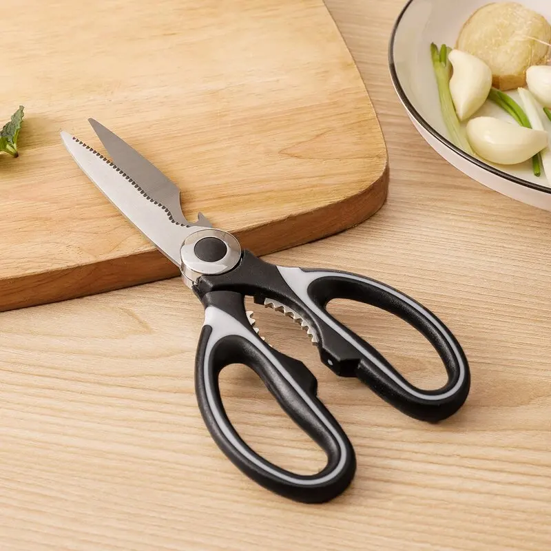Heavy duty powerful multifunctional kitchen scissors stainless steel sharp blade scissors for kitchen