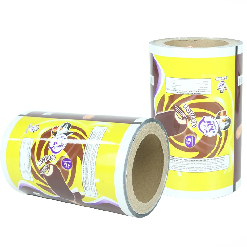 Factory Price Aluminum Packaging Film Roll Food Grade Ice Cream Lolly Stick Bar Pop Moulds Stackable Plastic Packaging Film Roll