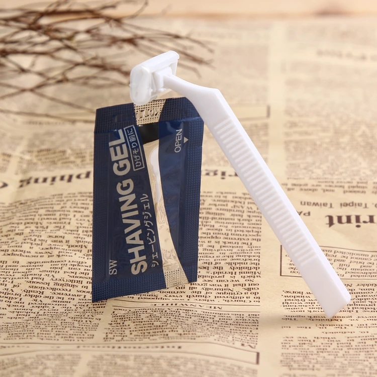 
Wholesale custom logo disposable white double-blade shaver, Shaving cream hotel 