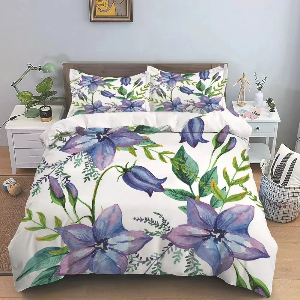 Textile Bedding Set Duvet Cover 3pcs Opp Bag Customized 3D Print Cartoon Soft Comfortable Home Sunflower 100% Polyester Woven 40