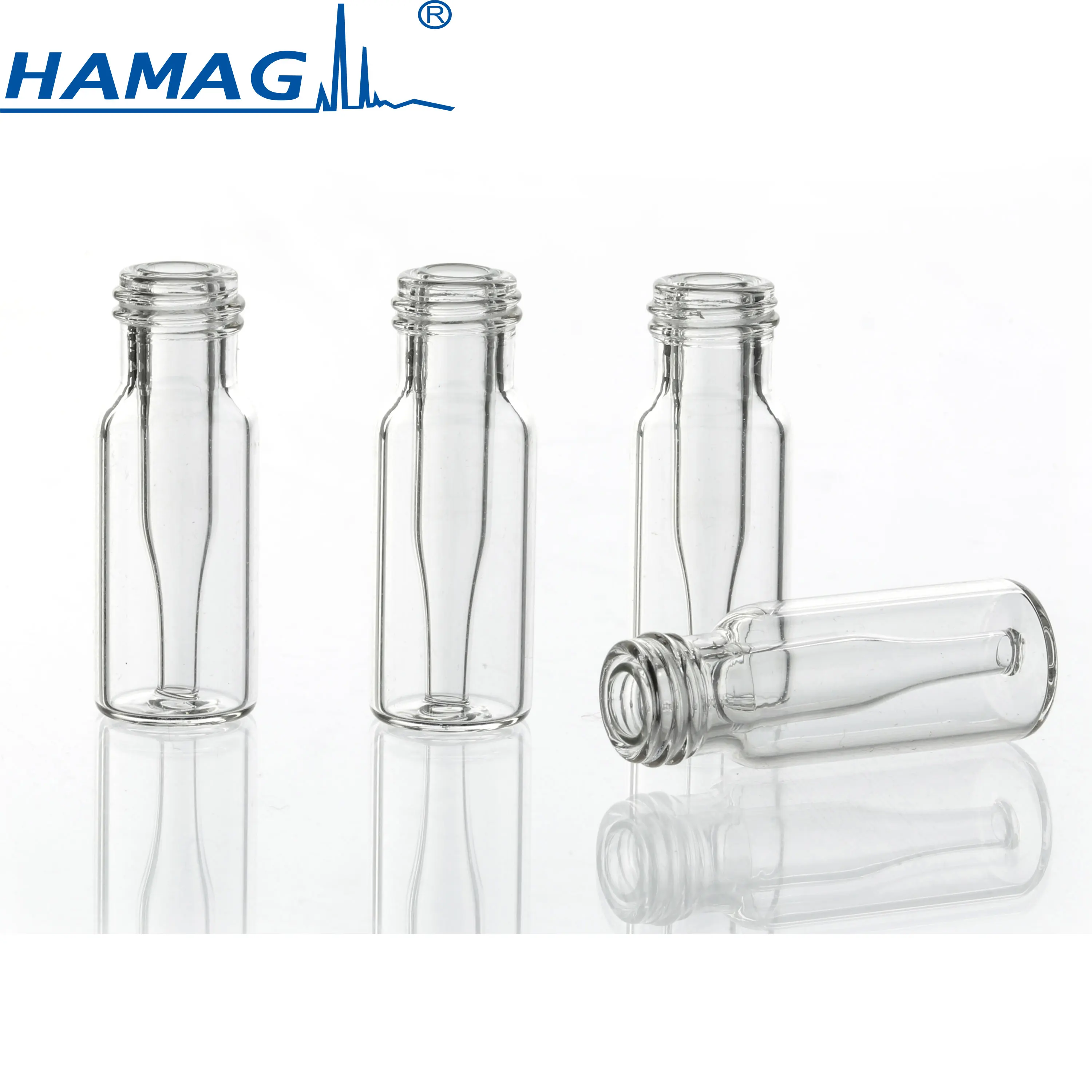 Hamag 300ul high recovery vial with insert crew top with fixed insert clear vial