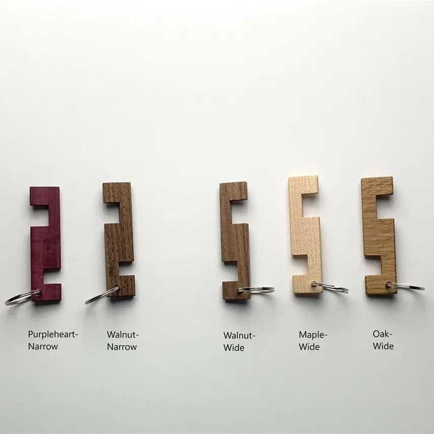 Wooden Key Ring Mobile Phone Stand Portable Key Chain Phone Holders