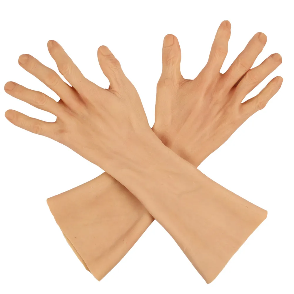 Tgirl Silicone Prosthesis Hand Sleeve Gloves Highly Simulated Skin Artificial Arm Cover Scars