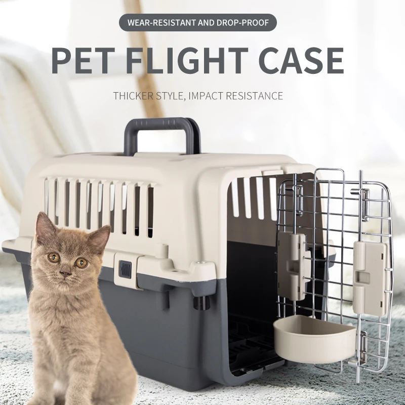 Dog Airplane Carrier  Transport Box Breathable Cat Dog Pet Travel Classic Box